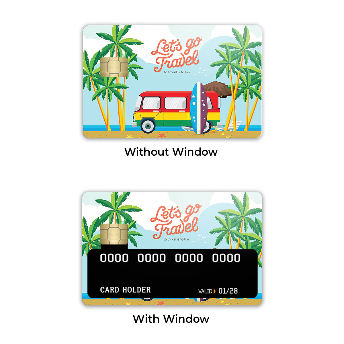 Let’s Go Travel Quotes Credit Card / Debit Card Skin