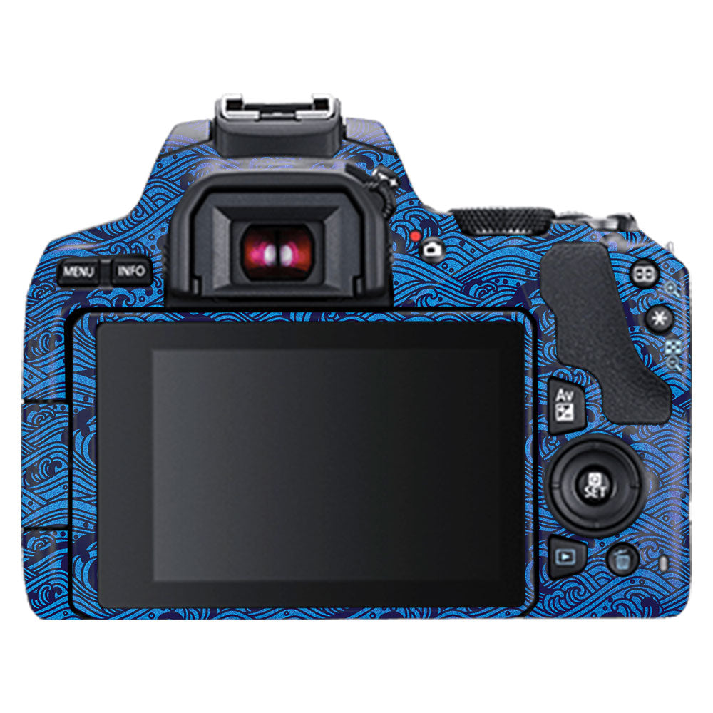Textured Ocean Wave Blue Canon EOS 200D II Camera Skin
