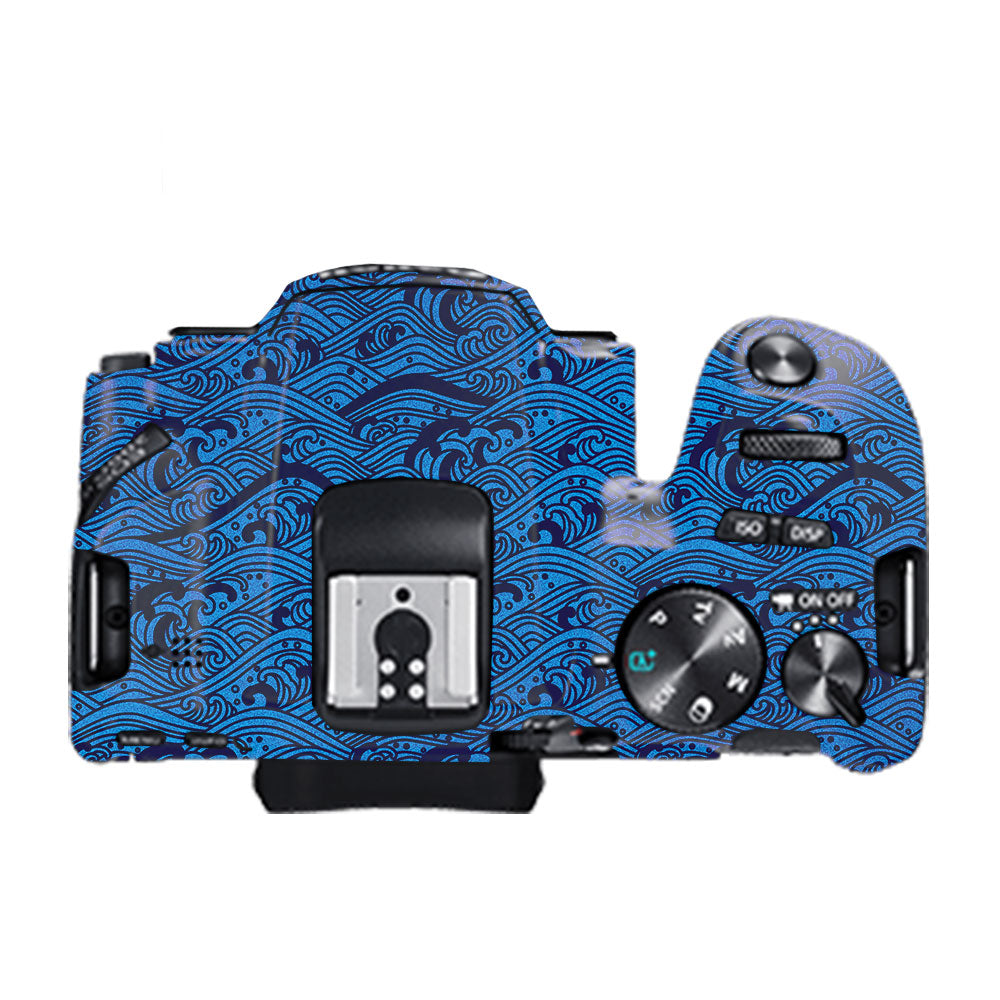 Textured Ocean Wave Blue Canon EOS 200D II Camera Skin