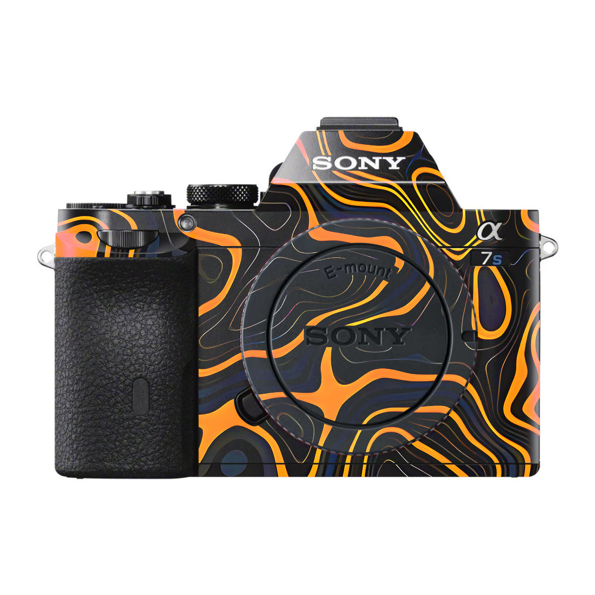 Amber Topographic Waves Sony A7 S Camera Skin