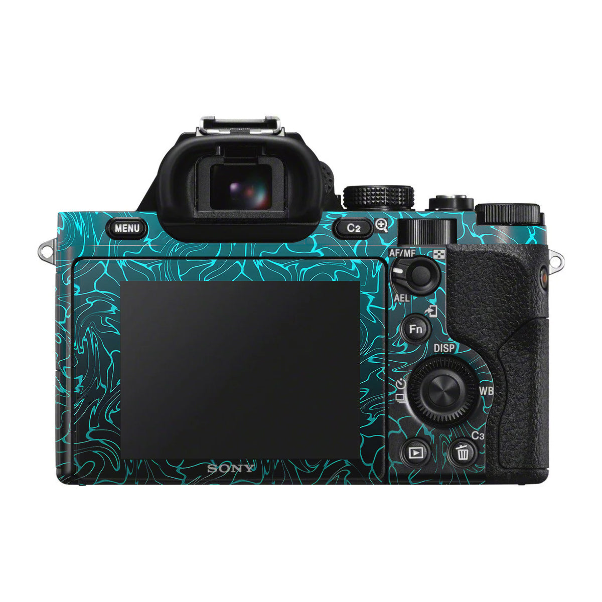 Cyan Blue to Black Gradient Sony A7 S Camera Skin