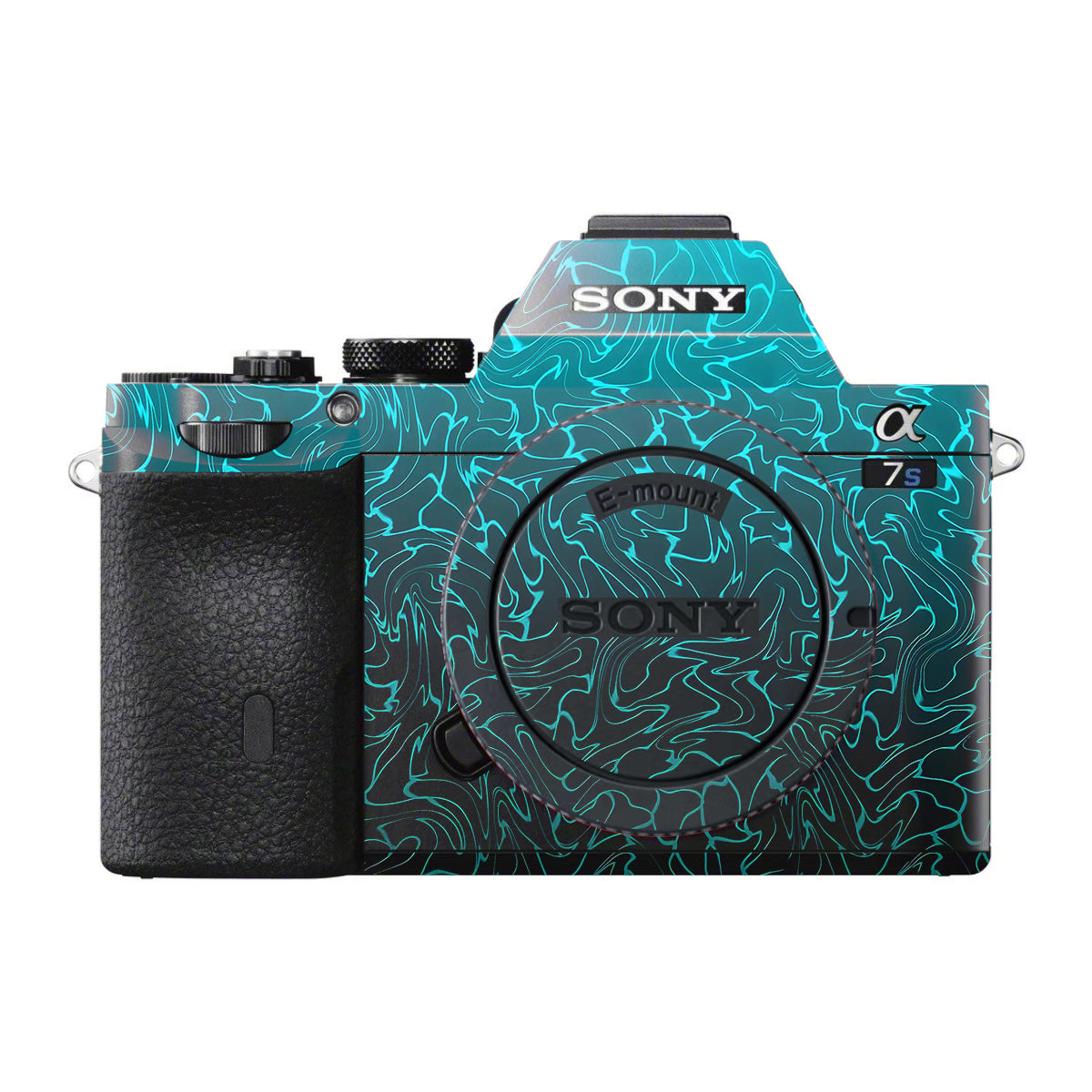 Cyan Blue to Black Gradient Sony A7 S Camera Skin