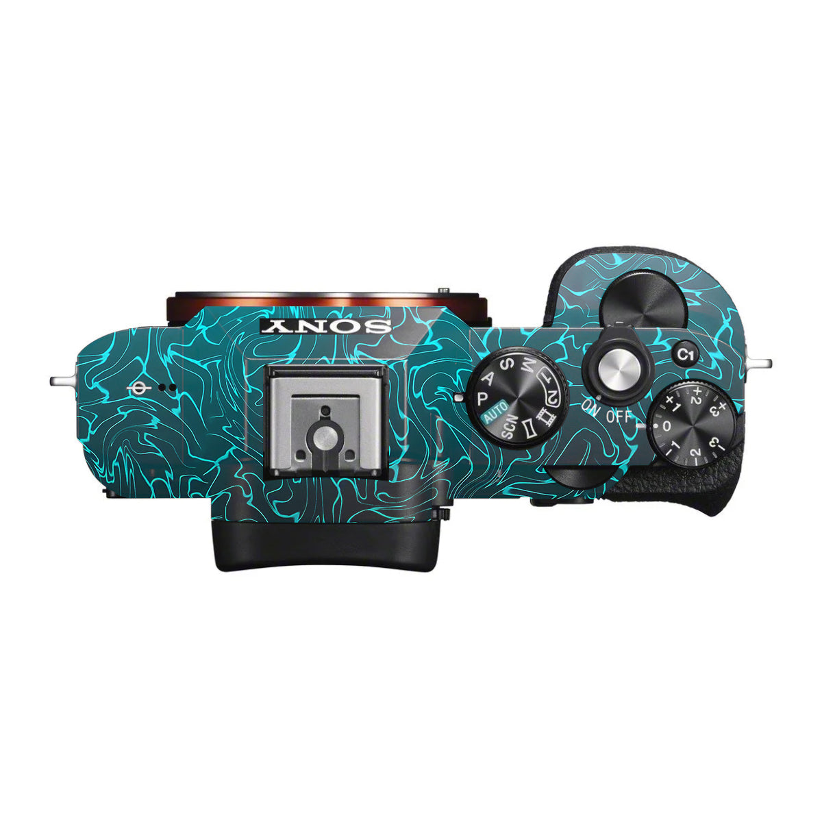 Cyan Blue to Black Gradient Sony A7 S Camera Skin