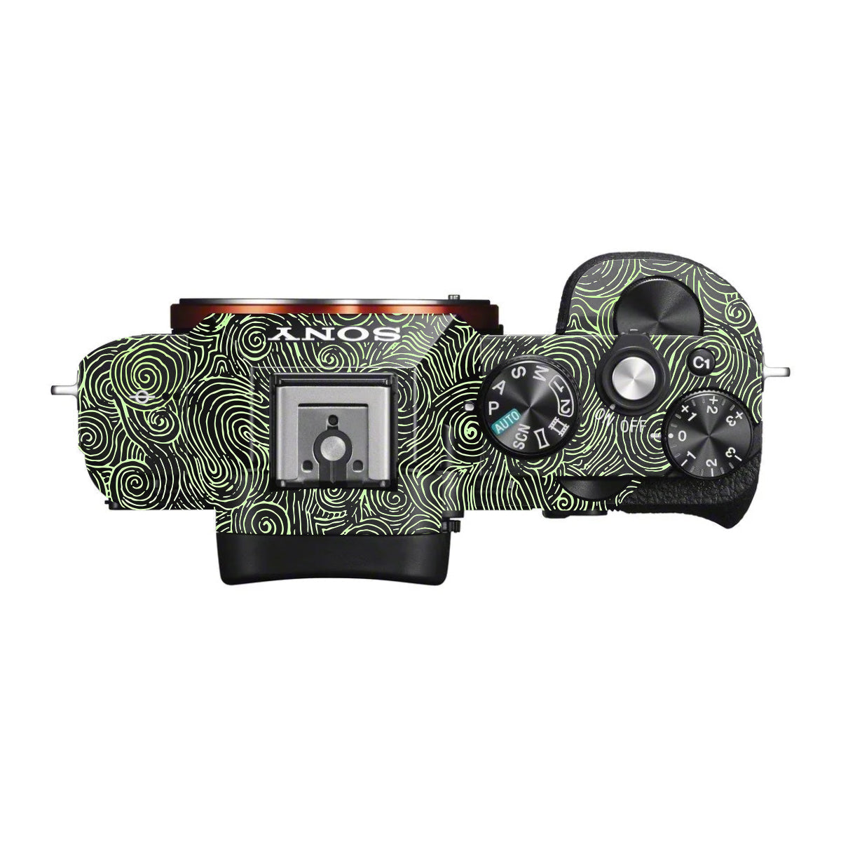 Green Spirals Sony A7 S Camera Skin