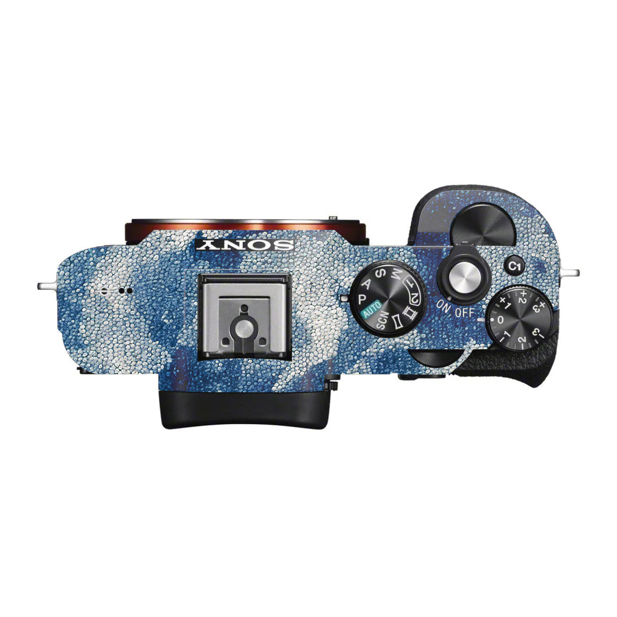 Blue Watercolor Fabric Sony A7 S Camera Skin
