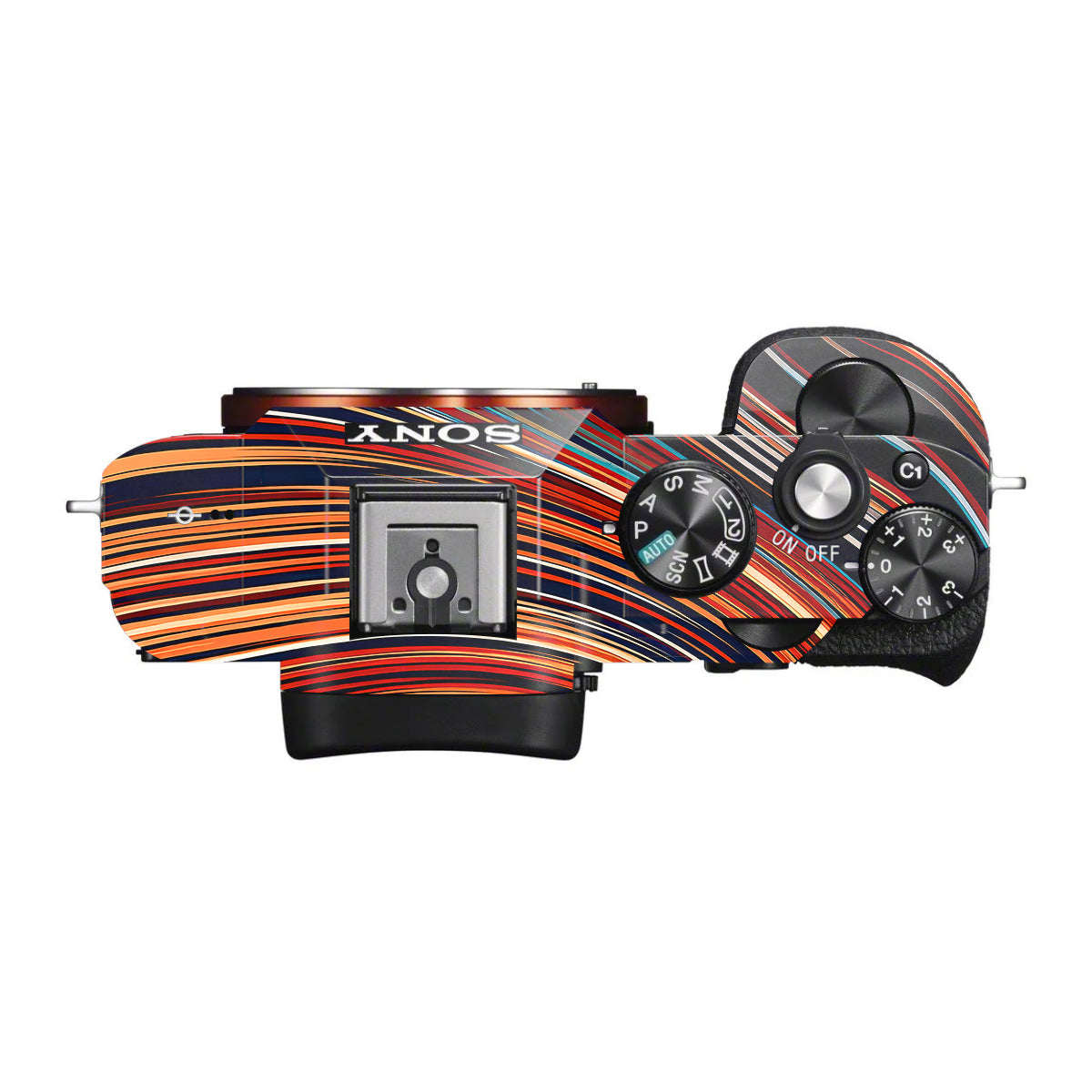 Retro Abstract Striped Swirl Sony A7 S Camera Skin