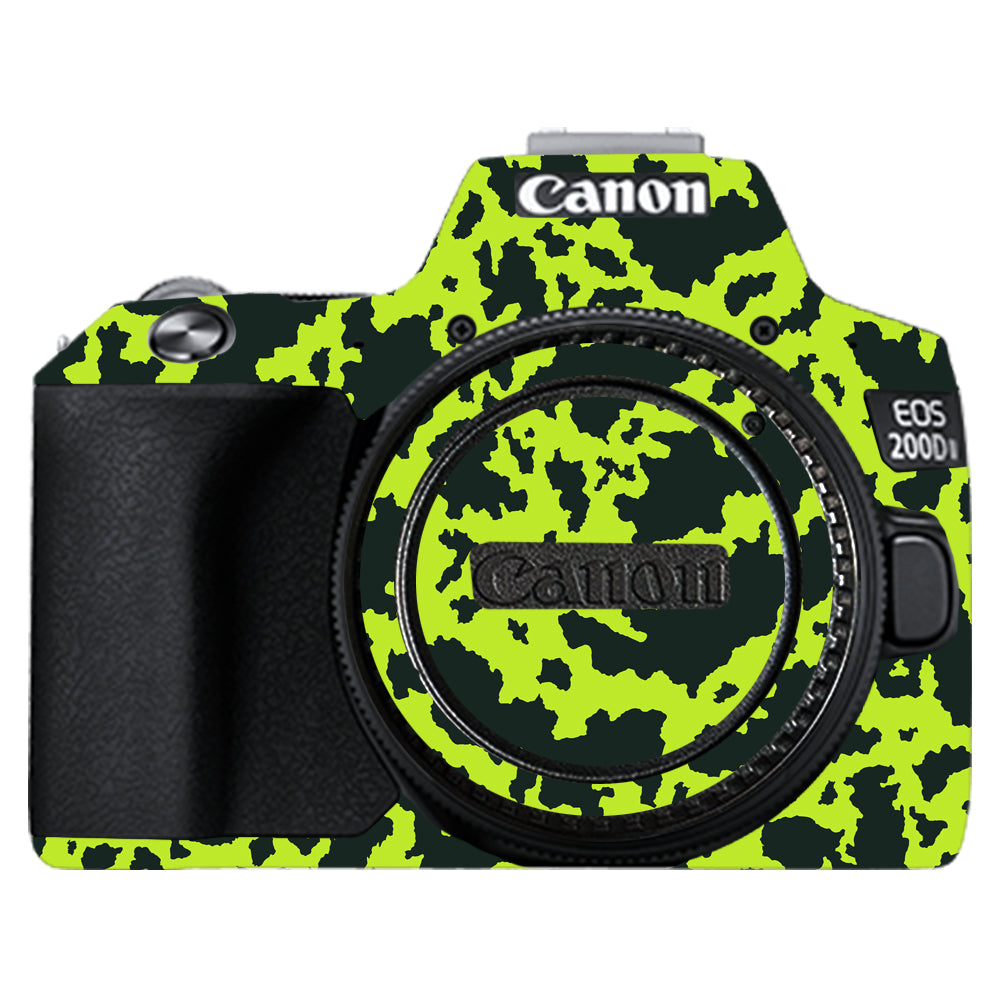 Neon Green Splatter Canon EOS 200D II Camera Skins