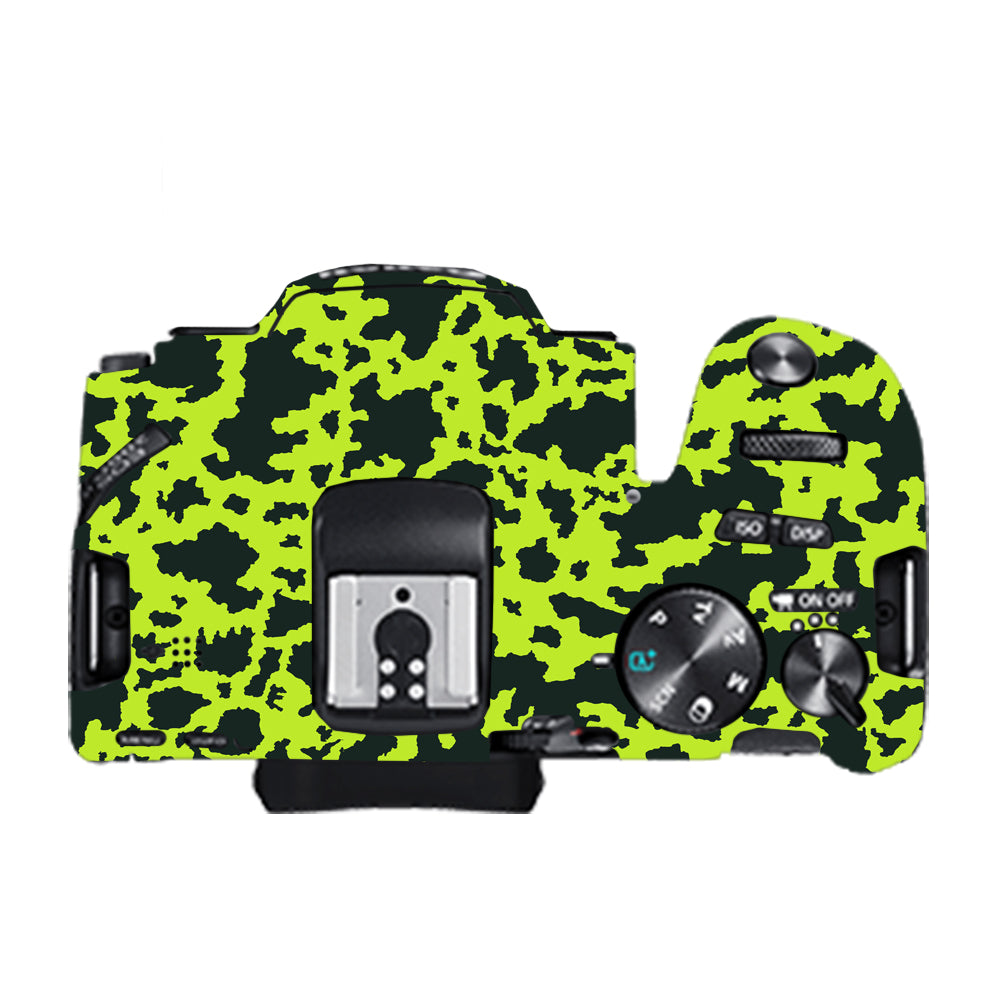 Neon Green Splatter Canon EOS 200D II Camera Skins