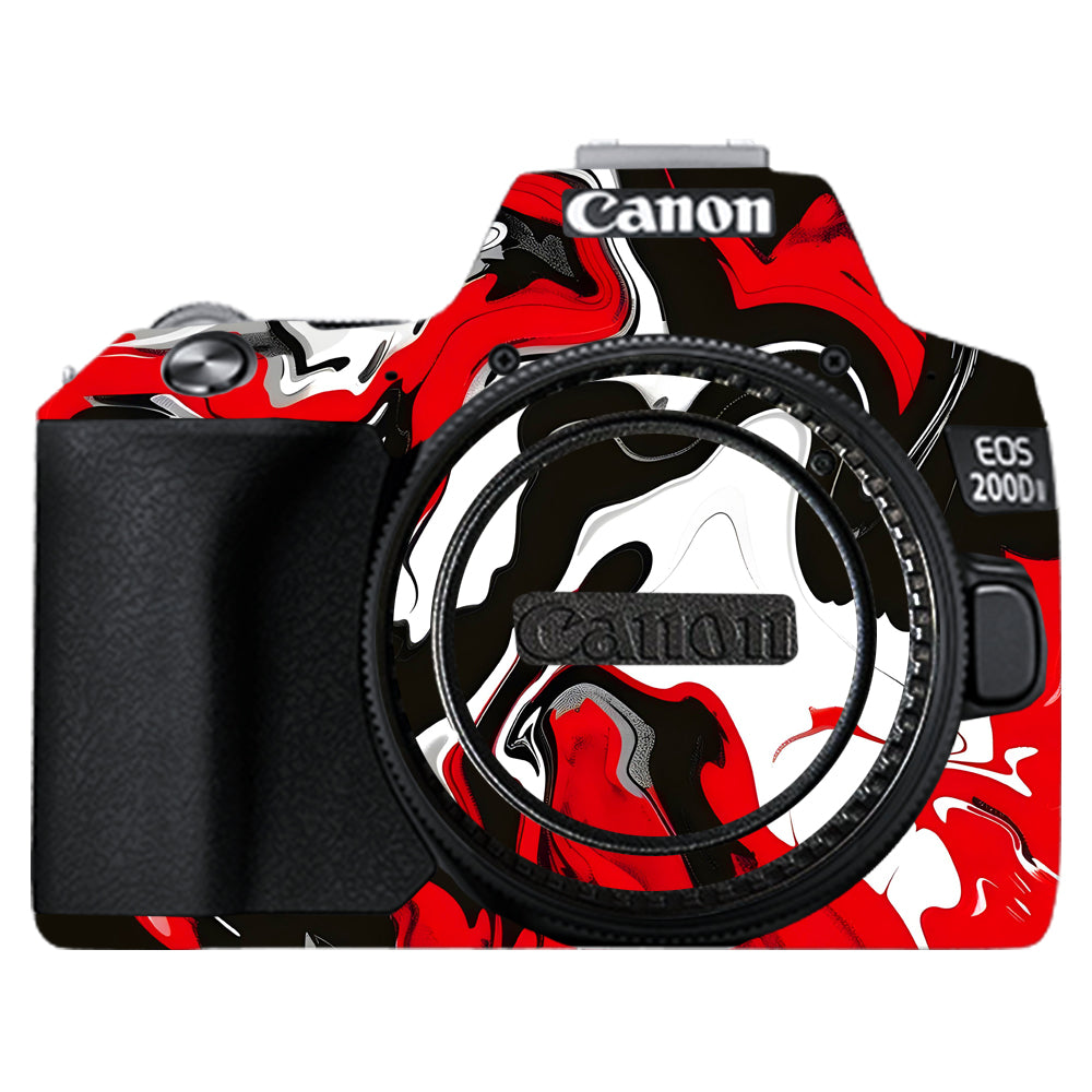 Scarlet and White Motion Canon EOS 200D II Camera Skins