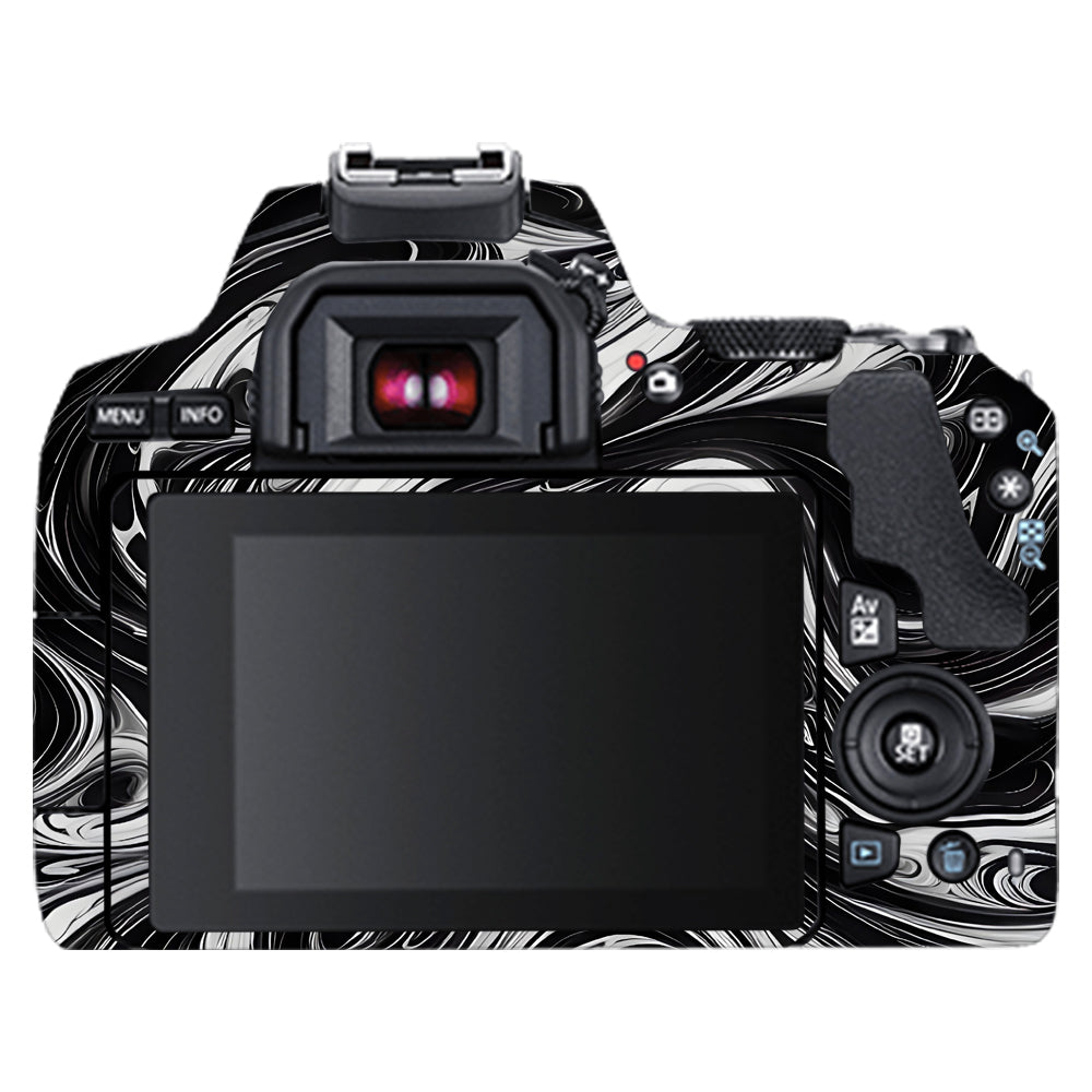 Black and White Marble Canon EOS 200D II Camera Skins