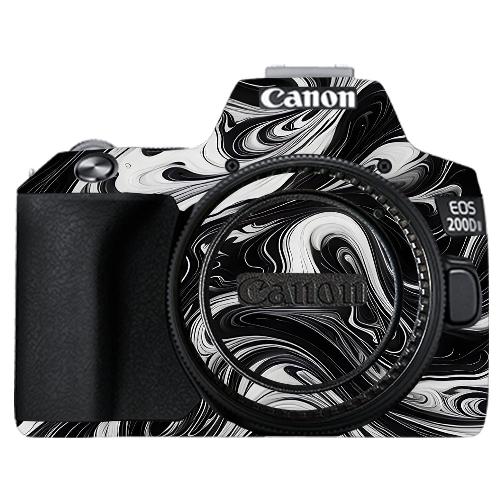 Black and White Marble Canon EOS 200D II Camera Skins