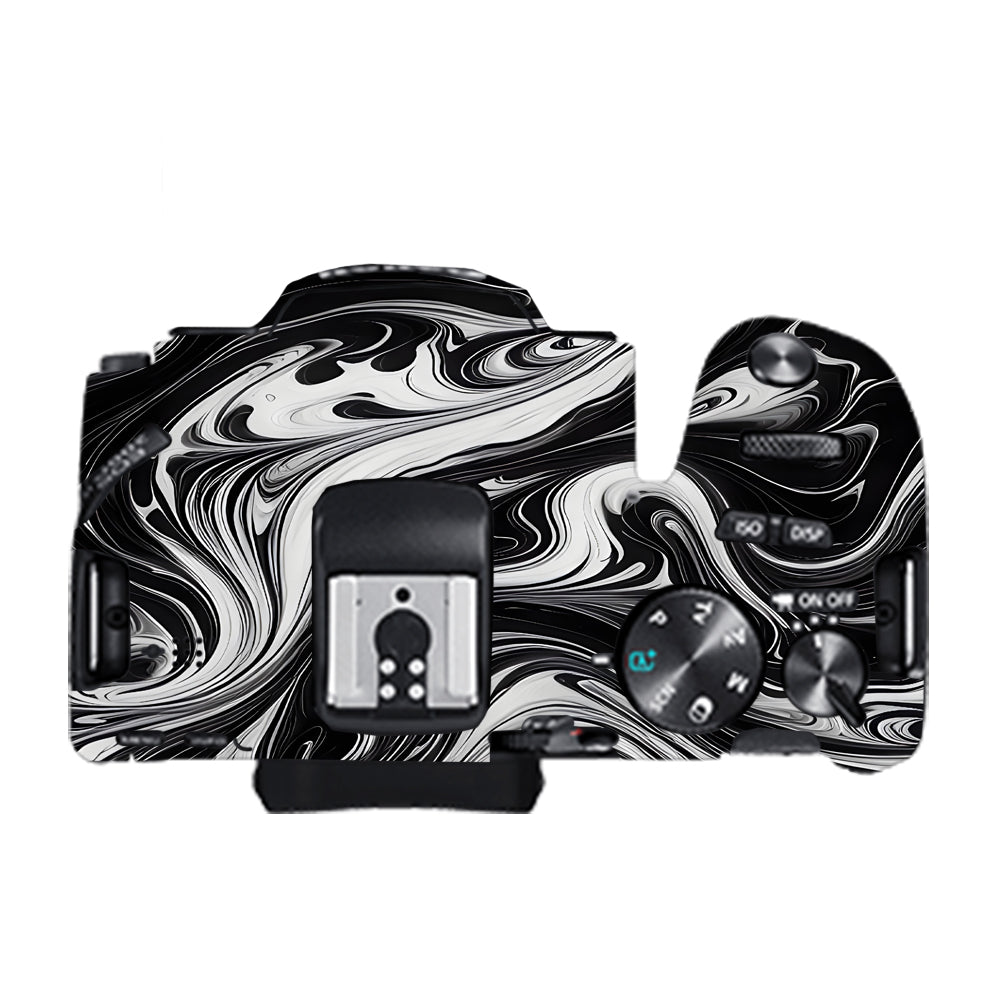 Black and White Marble Canon EOS 200D II Camera Skins