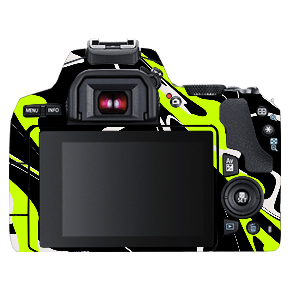 Neon Green and Black Pattern Canon EOS 200D II Camera Skins