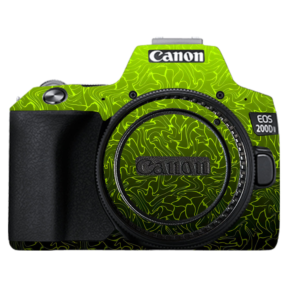 Lime Yellow to Black Gradient Canon EOS 200D II Camera Skins