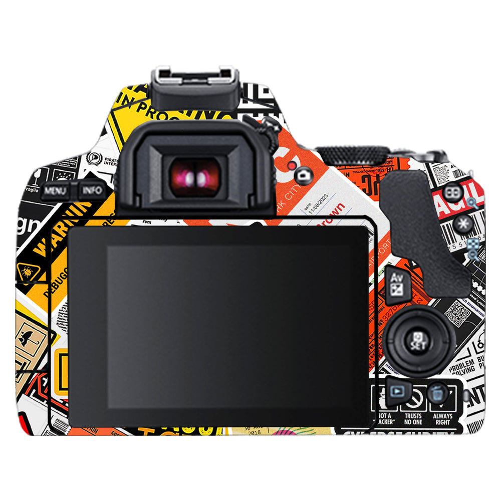 Tech Aesthetic Sticker Collage Canon EOS 200D II Camera Skins