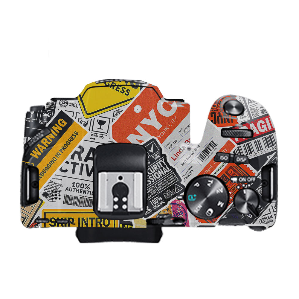 Tech Aesthetic Sticker Collage Canon EOS 200D II Camera Skins