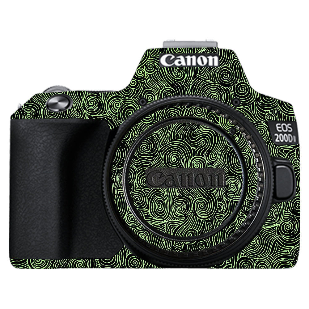 Green Spirals Canon EOS 200D II Camera Skins