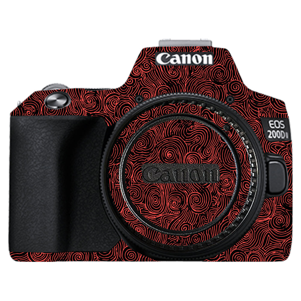 Red Spirals Canon EOS 200D II Camera Skins