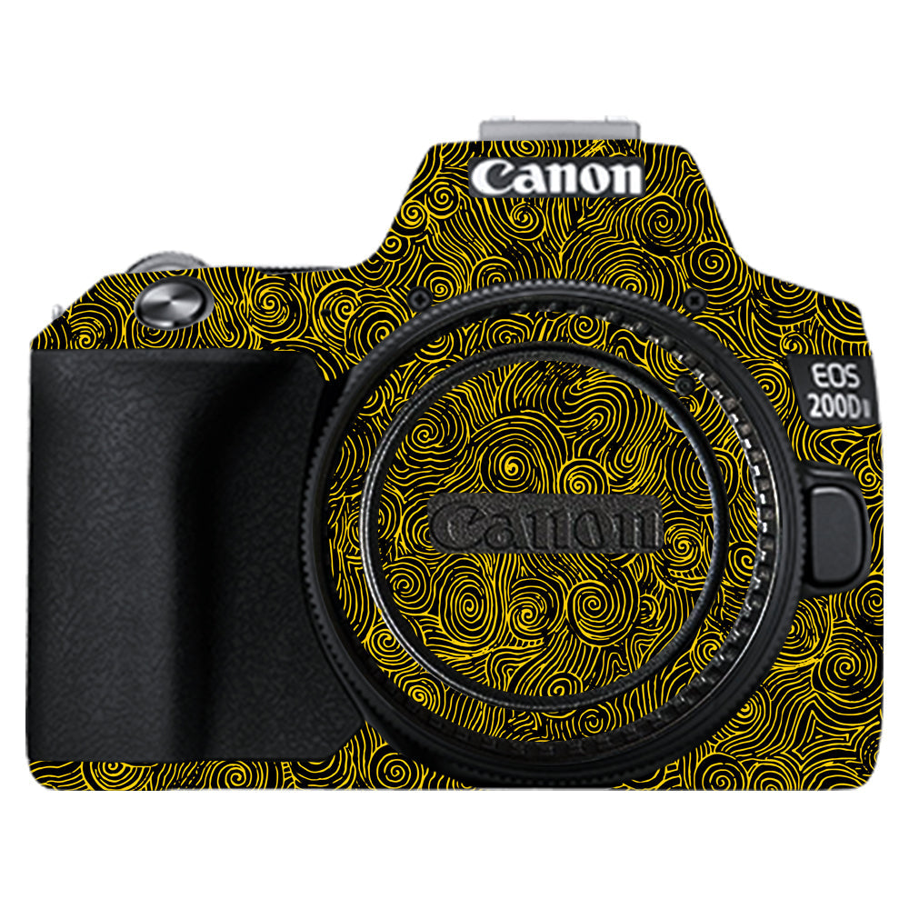 Yellow Spirals Canon EOS 200D II Camera Skins