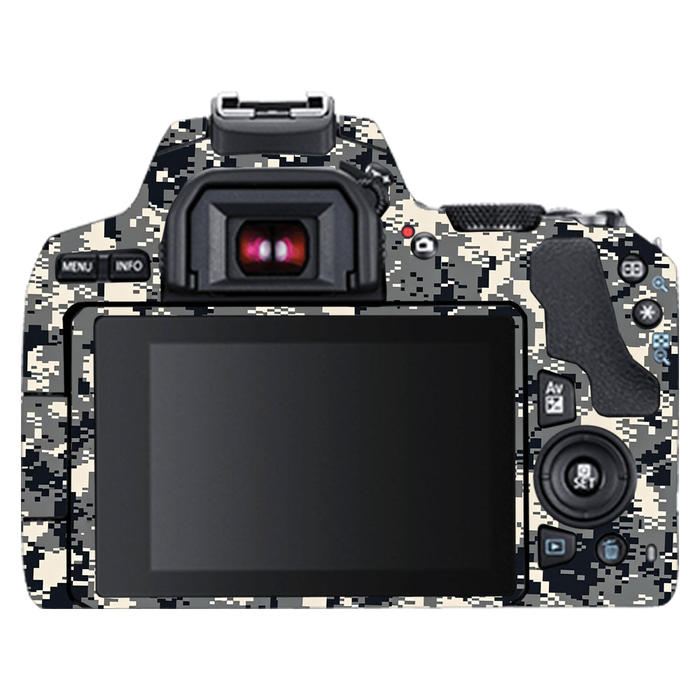 Grey Black Pixel Canon EOS 200D II Camera Skins