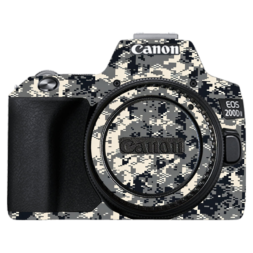 Grey Black Pixel Canon EOS 200D II Camera Skins