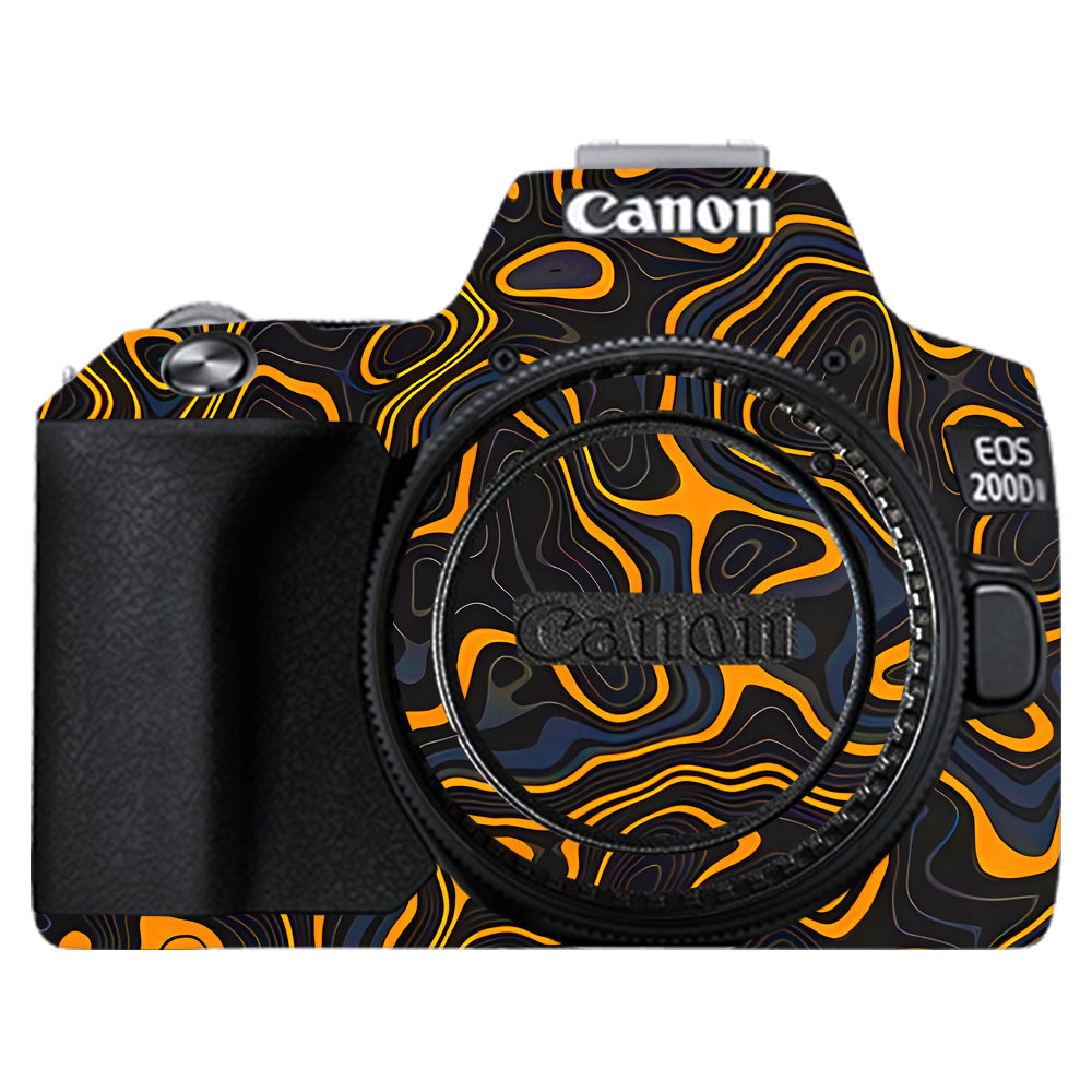 Amber Topographic Waves Canon EOS 200D II Camera Skins