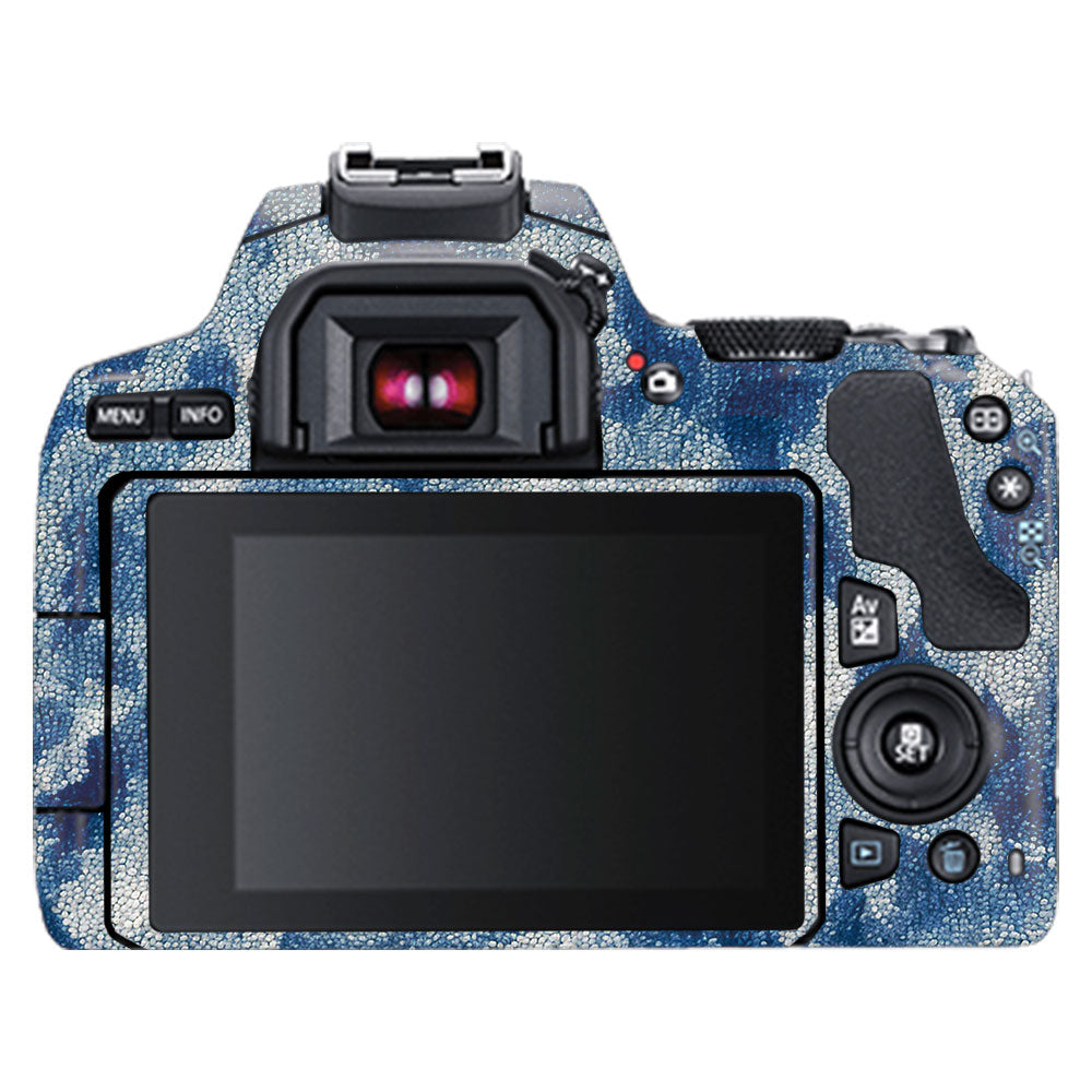 Blue Watercolor Fabric Canon EOS 200D II Camera Skin