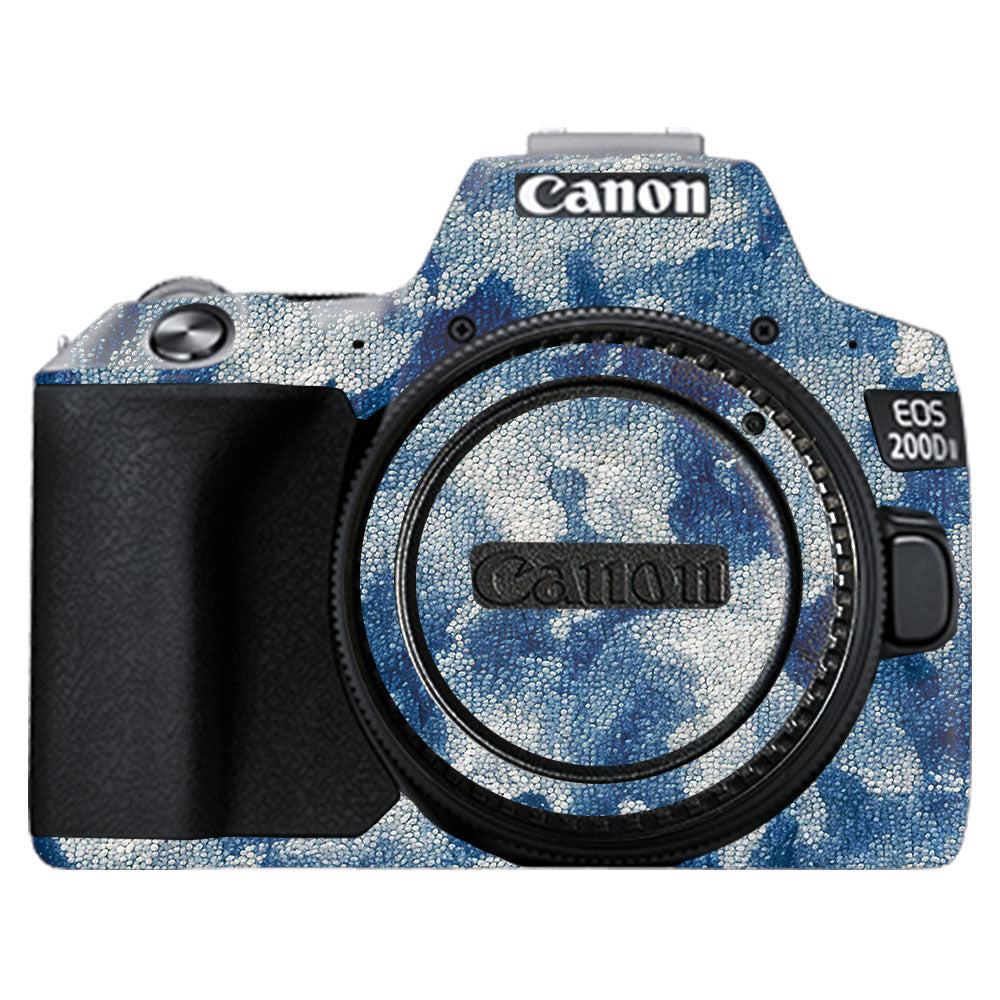 Blue Watercolor Fabric Canon EOS 200D II Camera Skin
