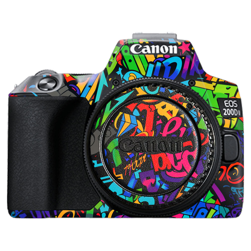 Colorful Urban Street Art Lettering Canon EOS 200D II Camera Skin