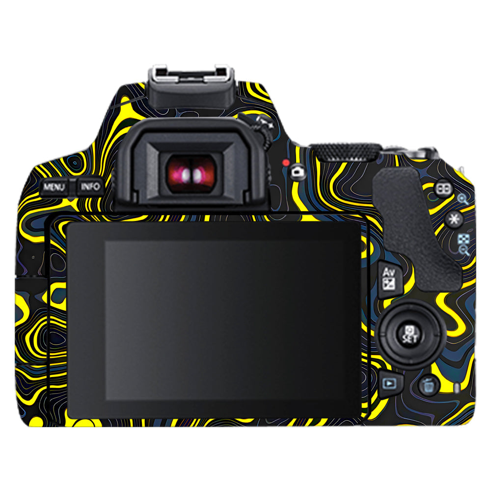Neon Lava Contours Canon EOS 200D II Camera Skins