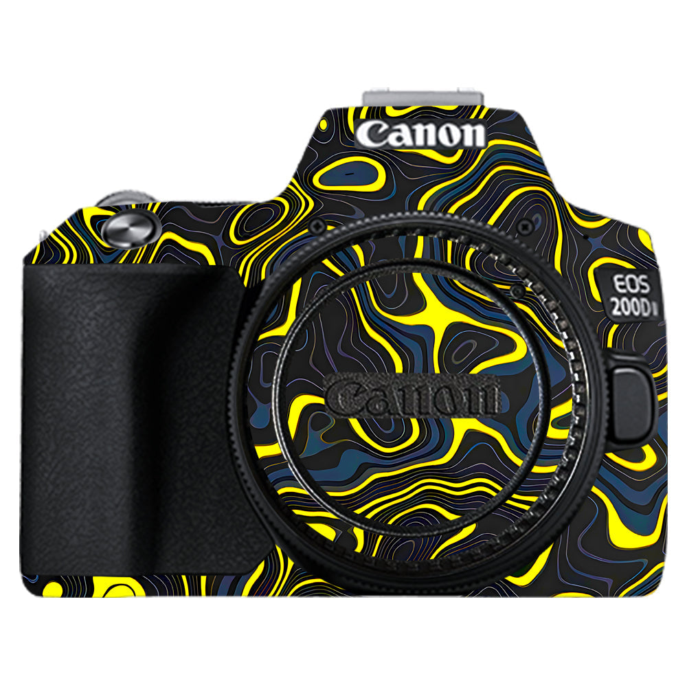 Neon Lava Contours Canon EOS 200D II Camera Skins
