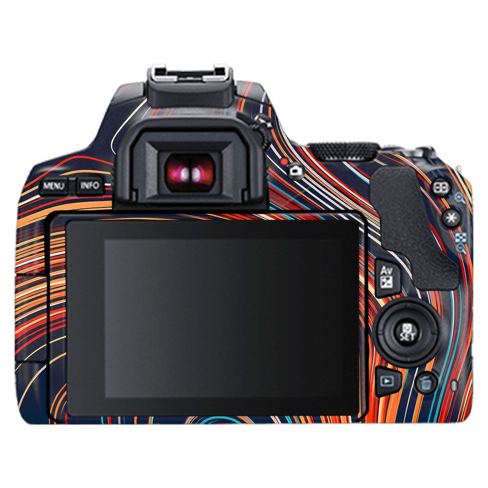Retro Abstract Striped Swirl Canon EOS 200D II Camera Skin