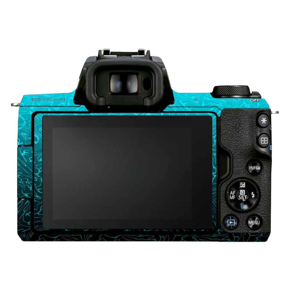 Cyan Blue to Black Gradient Canon EOS M50 Mark II Camera Skins