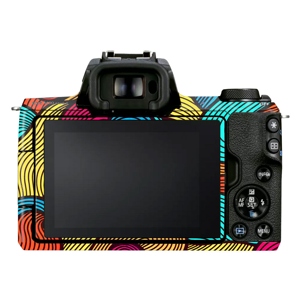Retro Colorful Doodle Art Pattern Canon EOS M50 Mark II Camera Skin