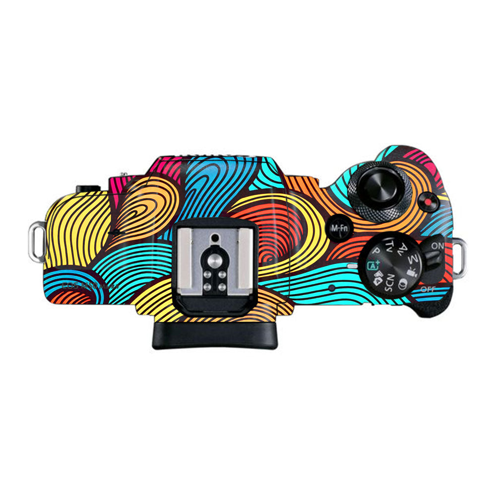 Retro Colorful Doodle Art Pattern Canon EOS M50 Mark II Camera Skin