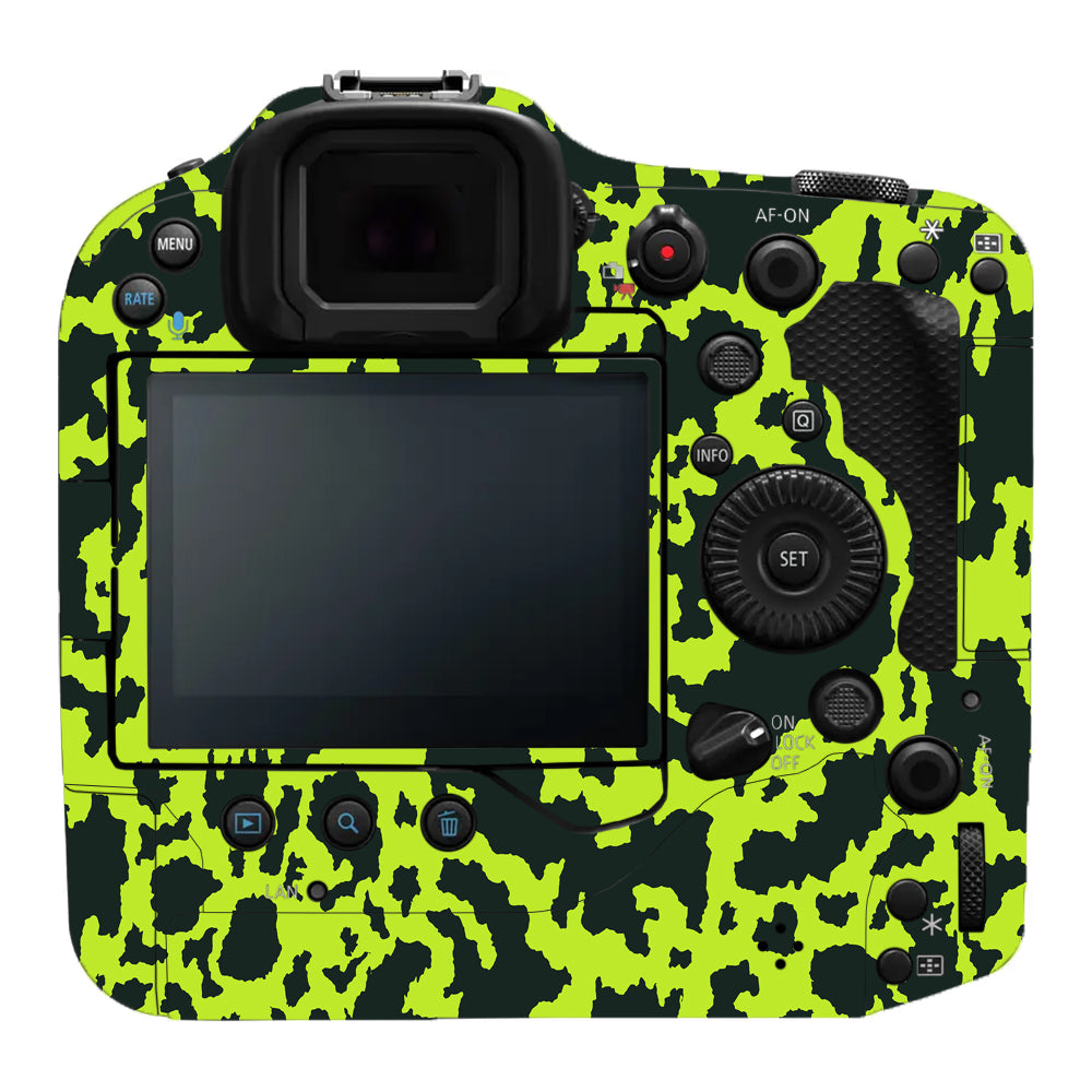 Neon Green Splatter Canon EOS R3 Camera Skins