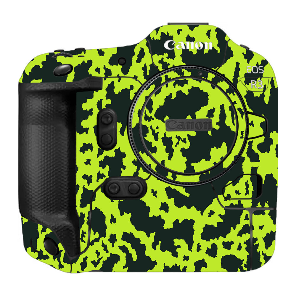 Neon Green Splatter Canon EOS R3 Camera Skins