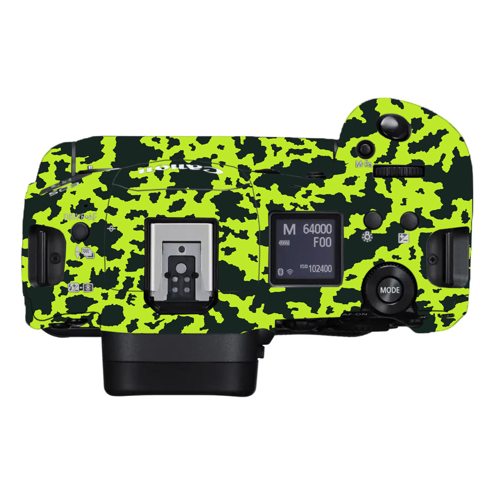 Neon Green Splatter Canon EOS R3 Camera Skins