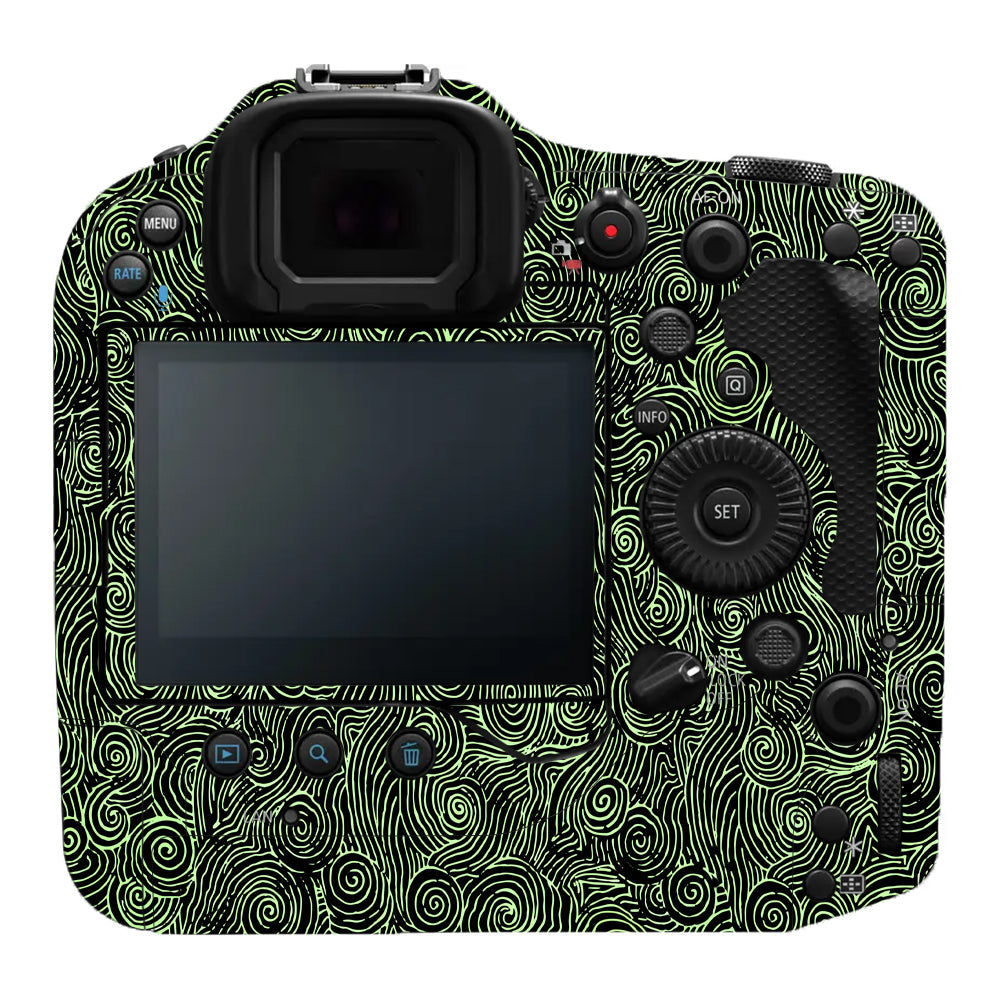 Green Spirals Canon EOS R3 Camera Skins
