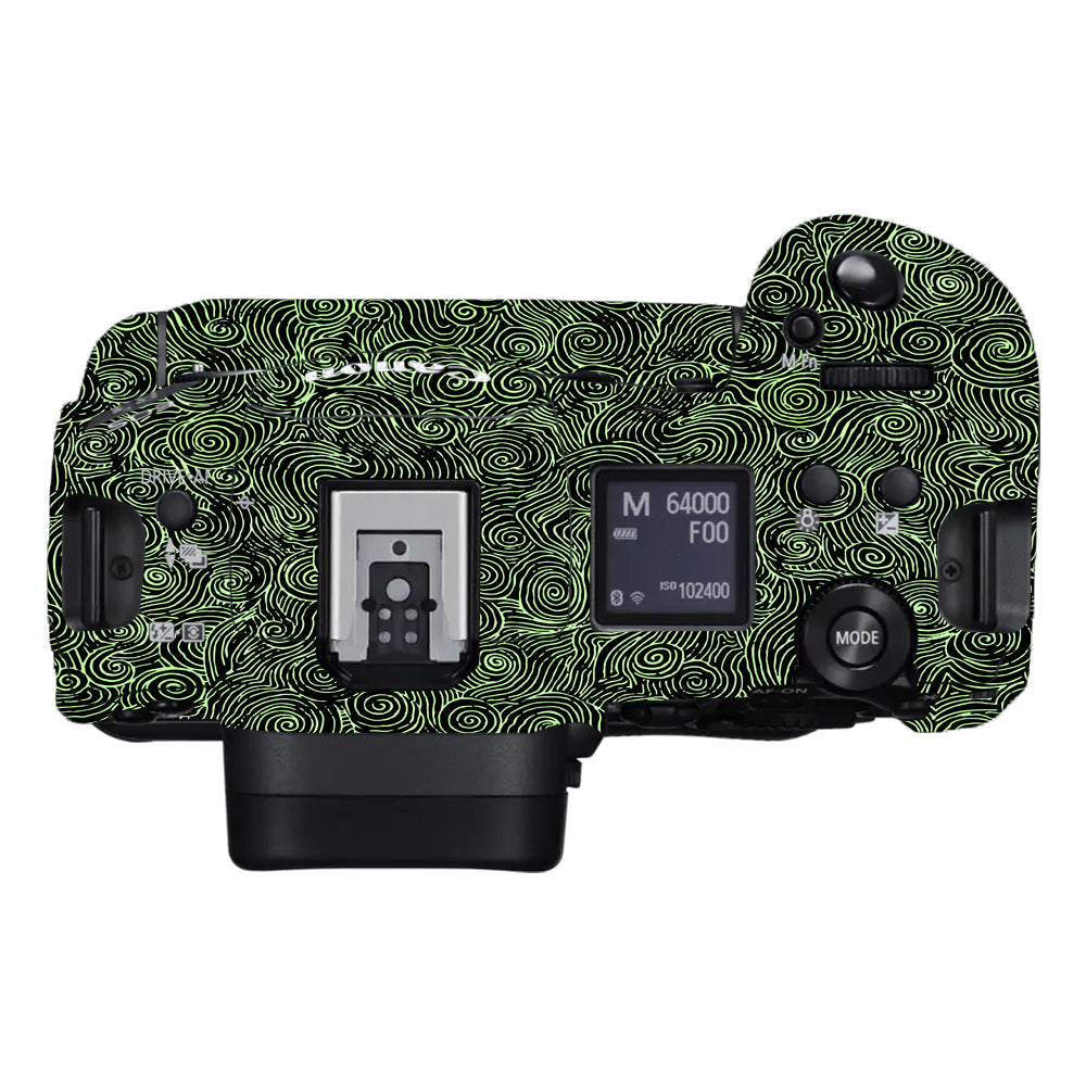 Green Spirals Canon EOS R3 Camera Skins