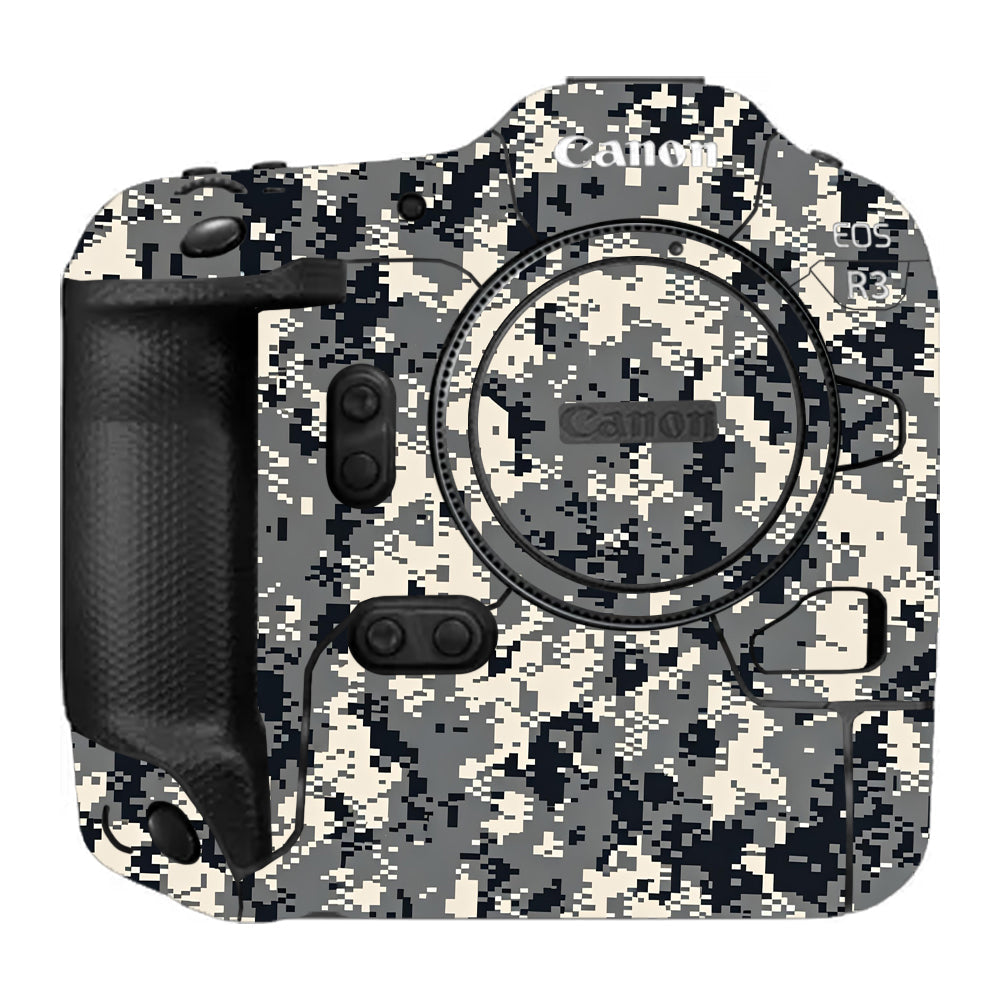 Grey Black Pixel Canon EOS R3 Camera Skins