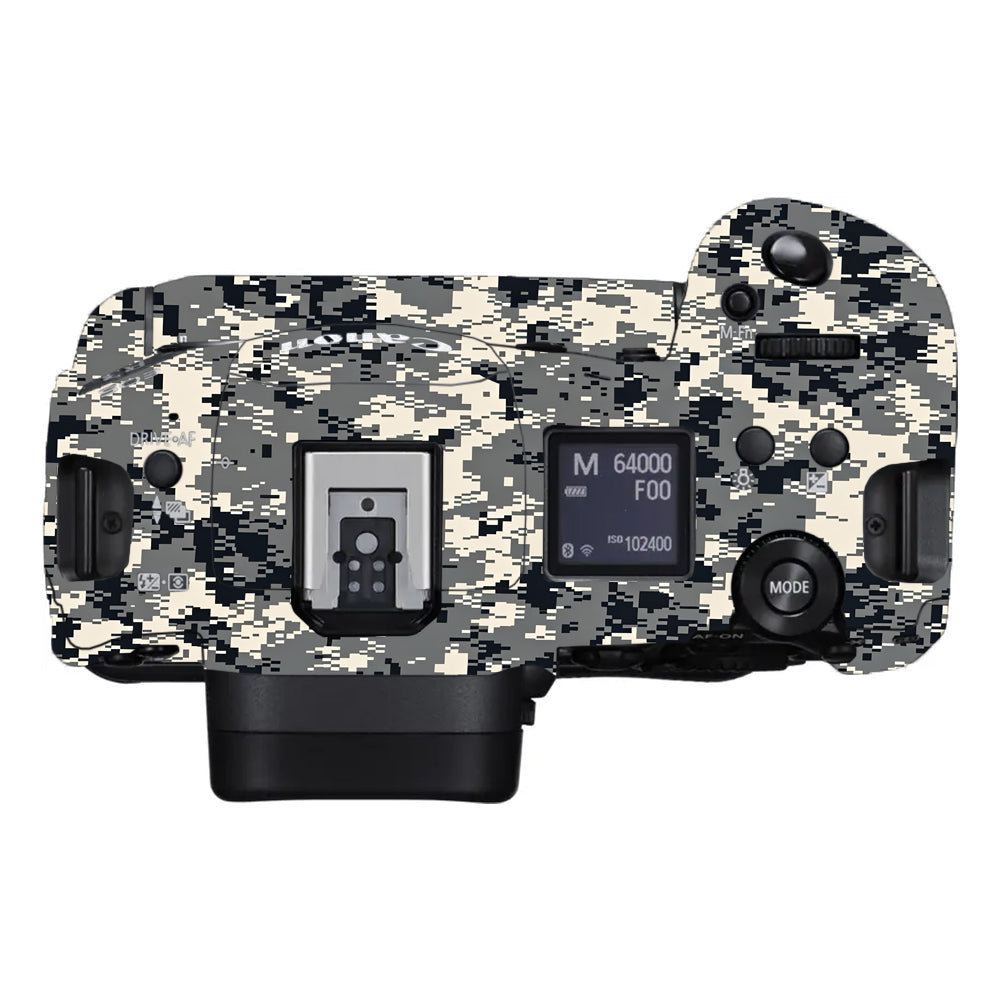 Grey Black Pixel Canon EOS R3 Camera Skins