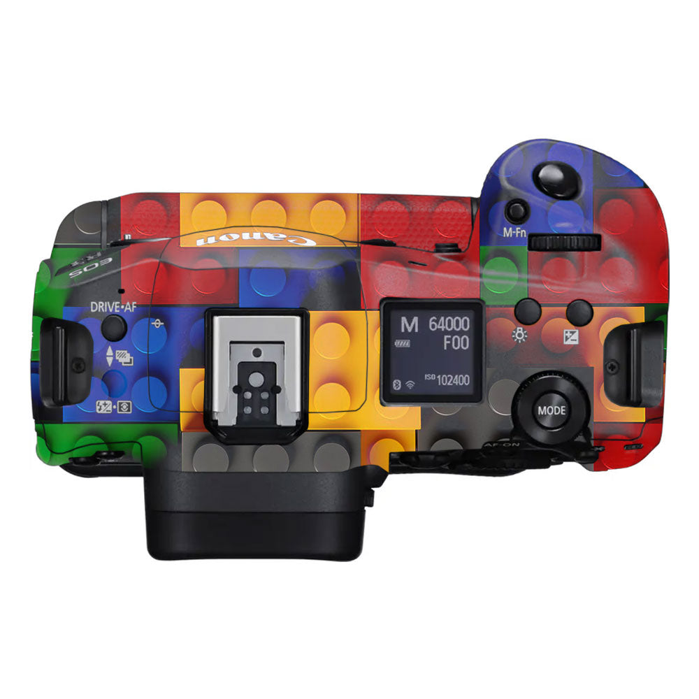 Colorful LEGO Brick Wall Pattern Canon EOS R3 Camera Skin