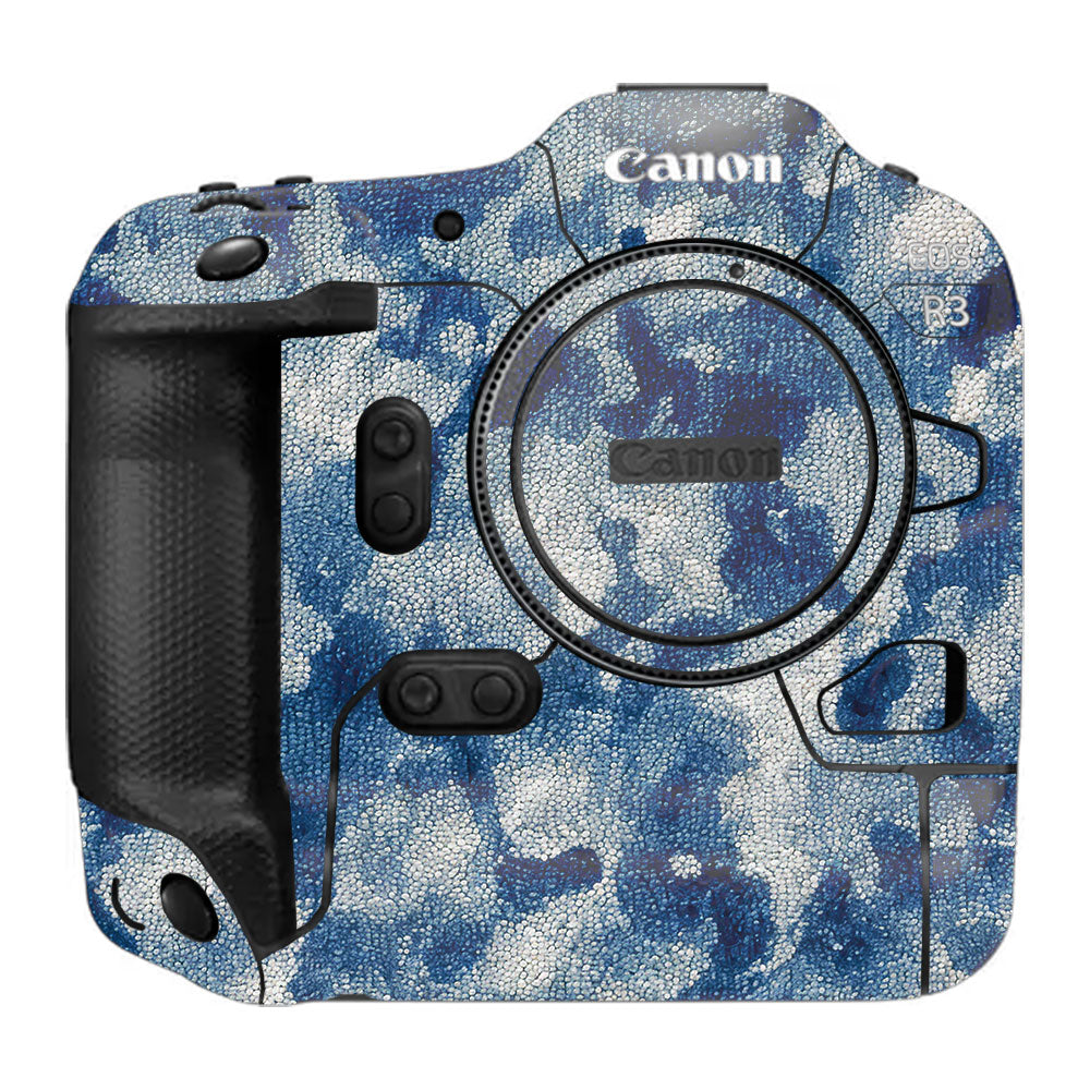 Blue Watercolor Fabric Canon EOS R3 Camera Skin
