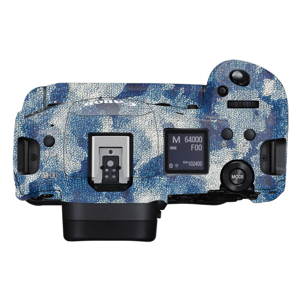 Blue Watercolor Fabric Canon EOS R3 Camera Skin