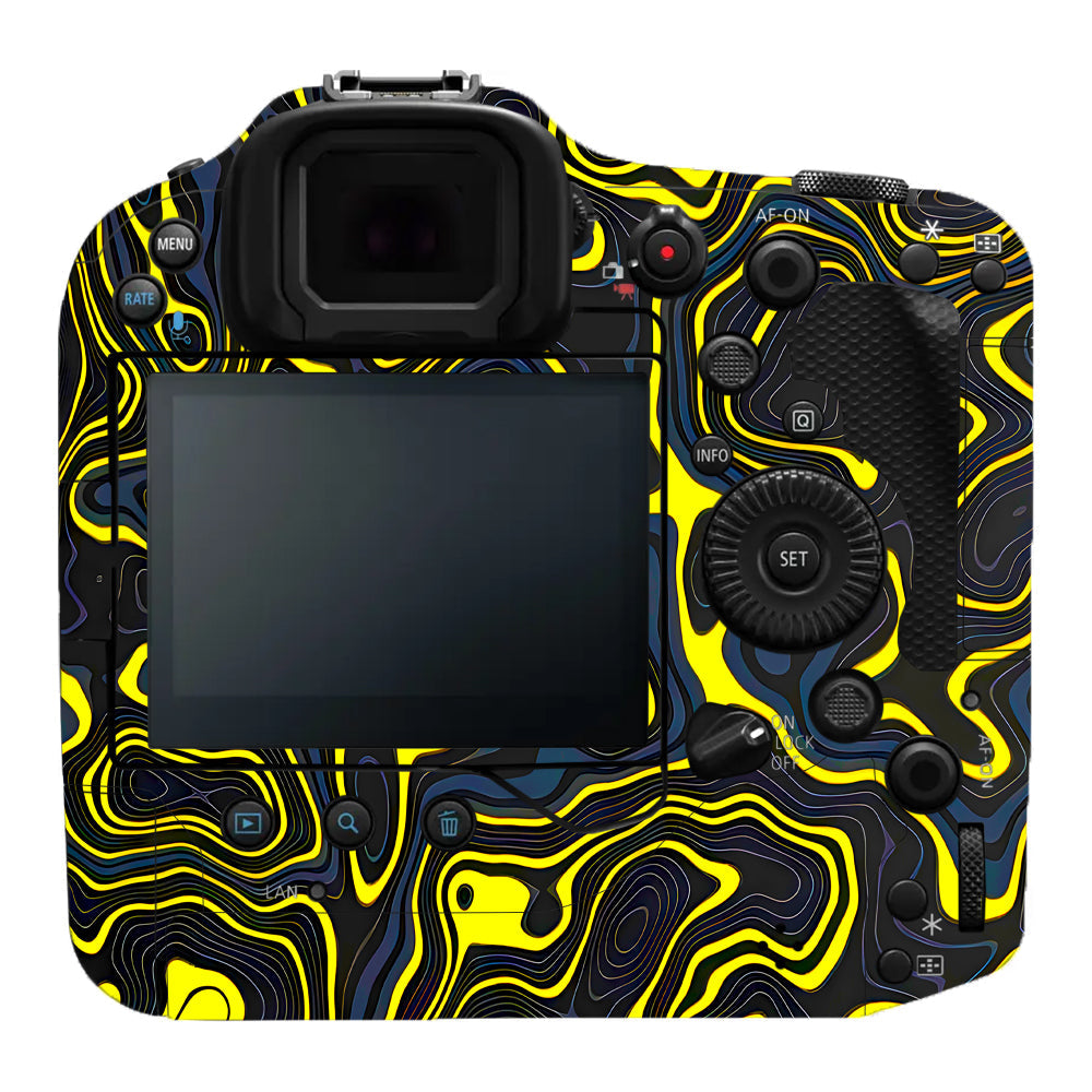 Neon Lava Contours Canon EOS R3 Camera Skins