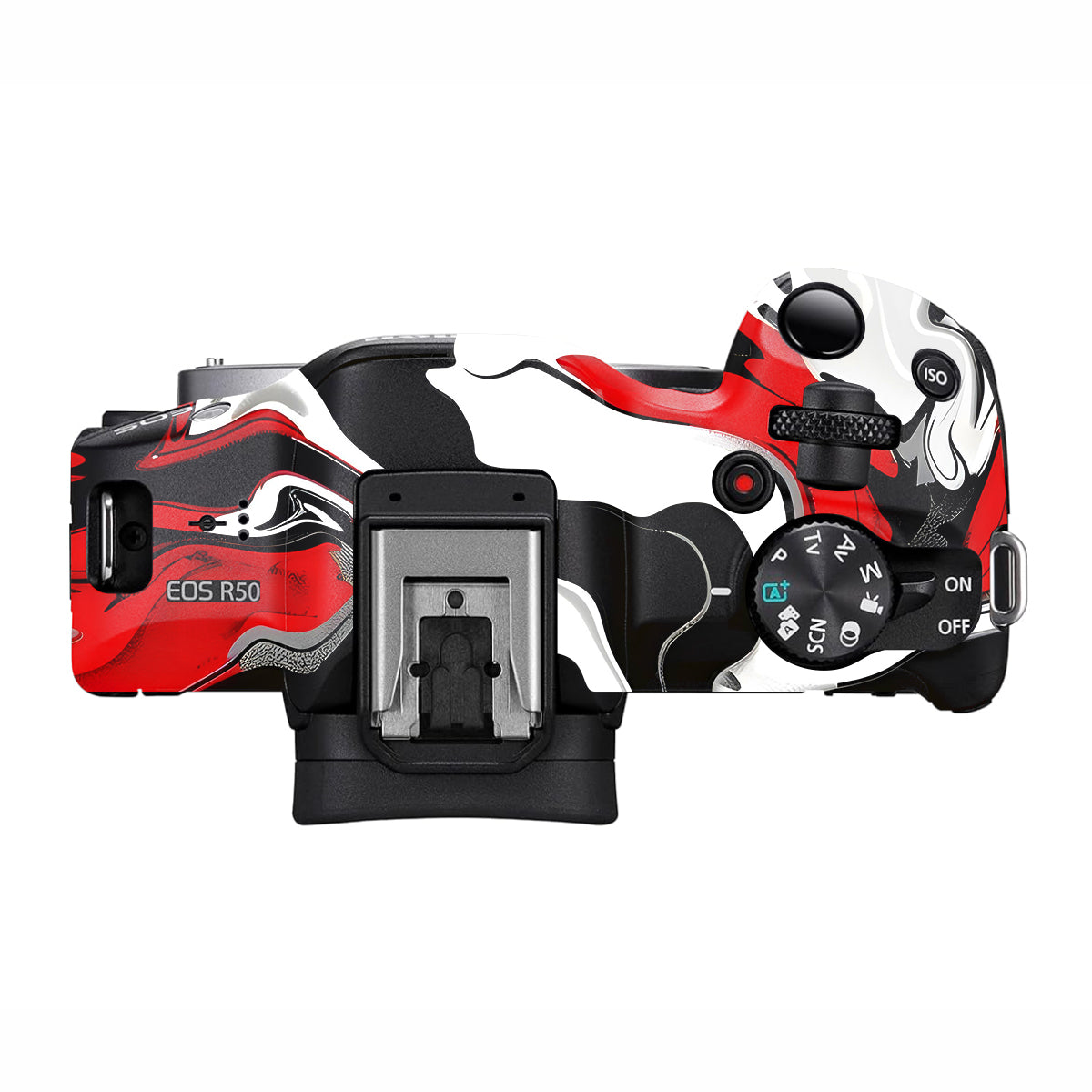 Scarlet and White Motion Canon EOS R50 Camera Skin