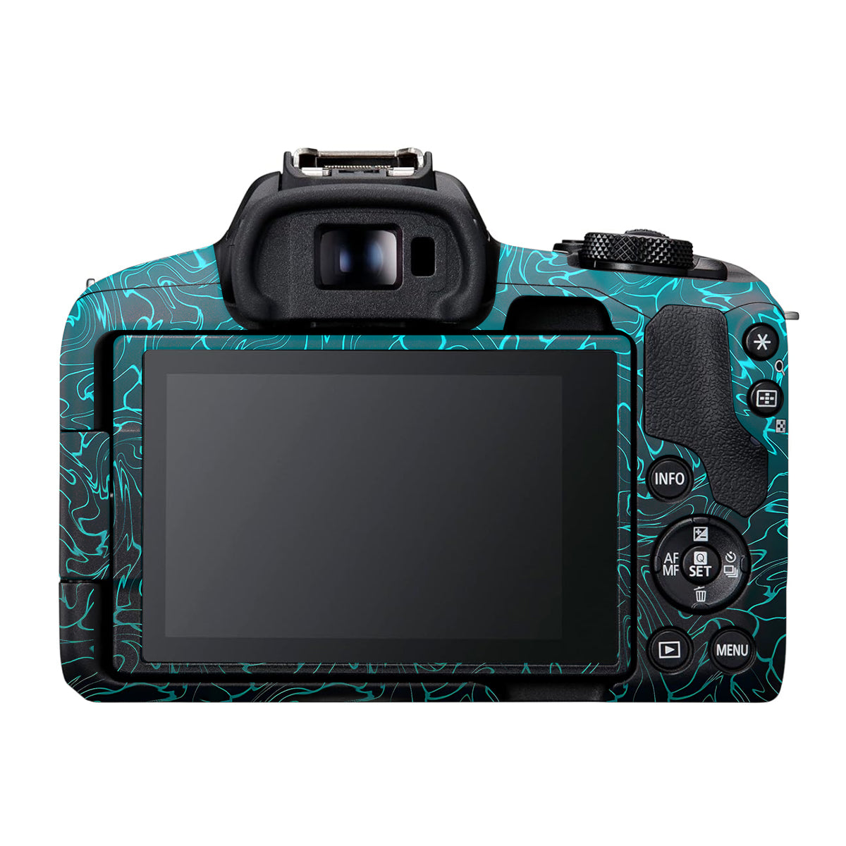 Cyan Blue to Black Gradient Canon EOS R50 Camera Skin