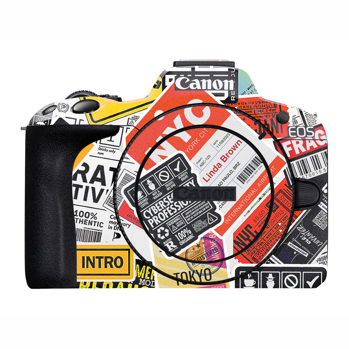 Tech Aesthetic Sticker Collage Canon EOS R50 Camera Skin