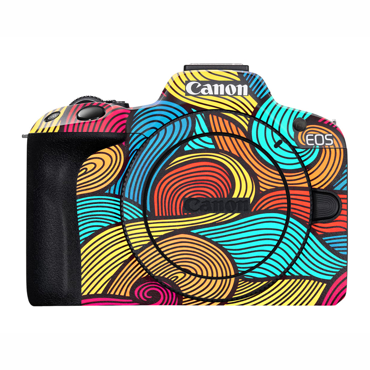 Retro Colorful Doodle Art Pattern Canon EOS R50 Camera Skin
